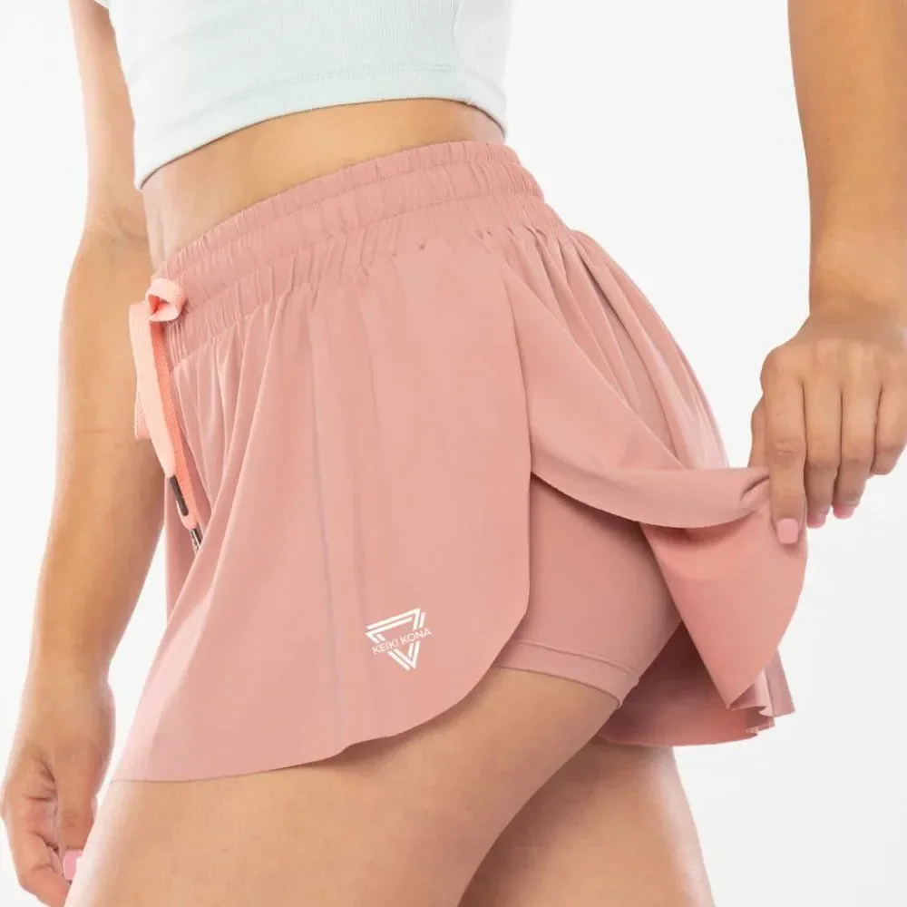 NWT Keiki Kona Flowy Fitness Workout Shorts in Dark Gray - Picture 2 of 7